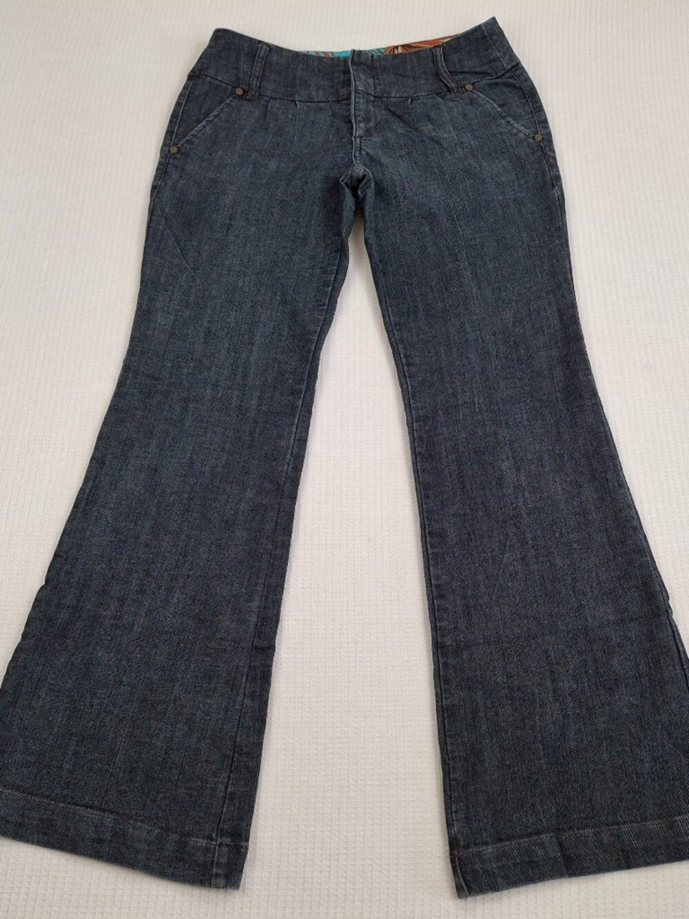 Boom Boom Jeans Women's Juniors Size 11 Wide Leg Blue Denim Mid Rise Pockets